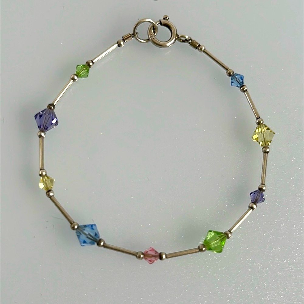 Elegant 925 Delicate Silver Crystals Bracelet